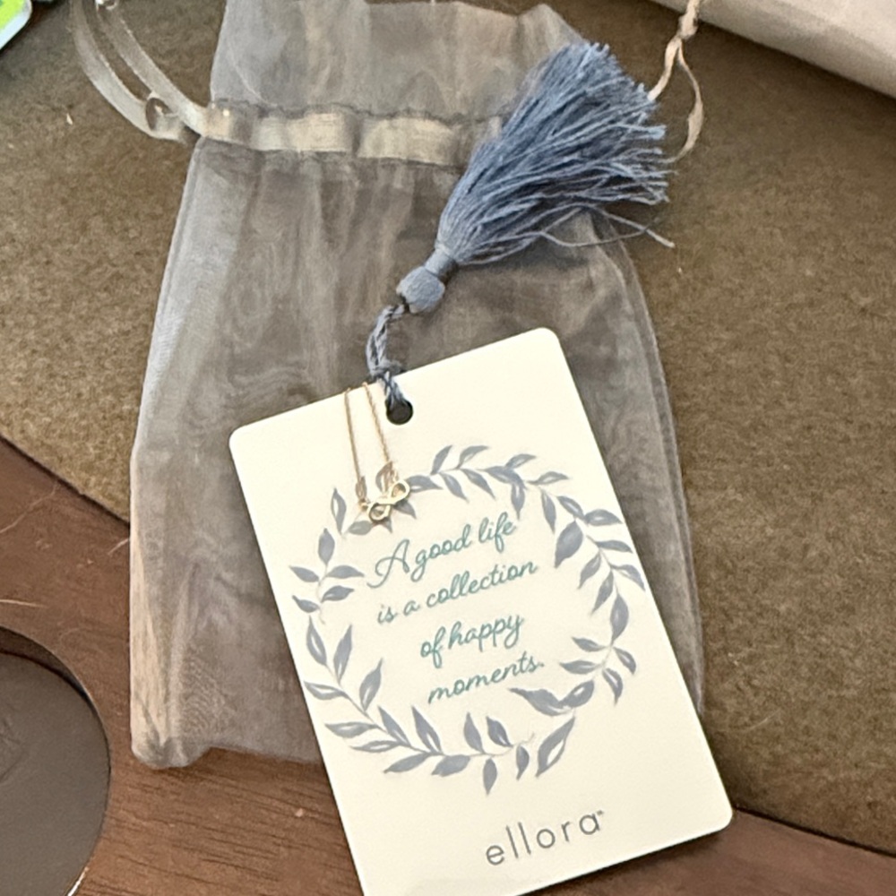 Ellora Infinity Necklace with Gift Bag and Tasseled Bookmark